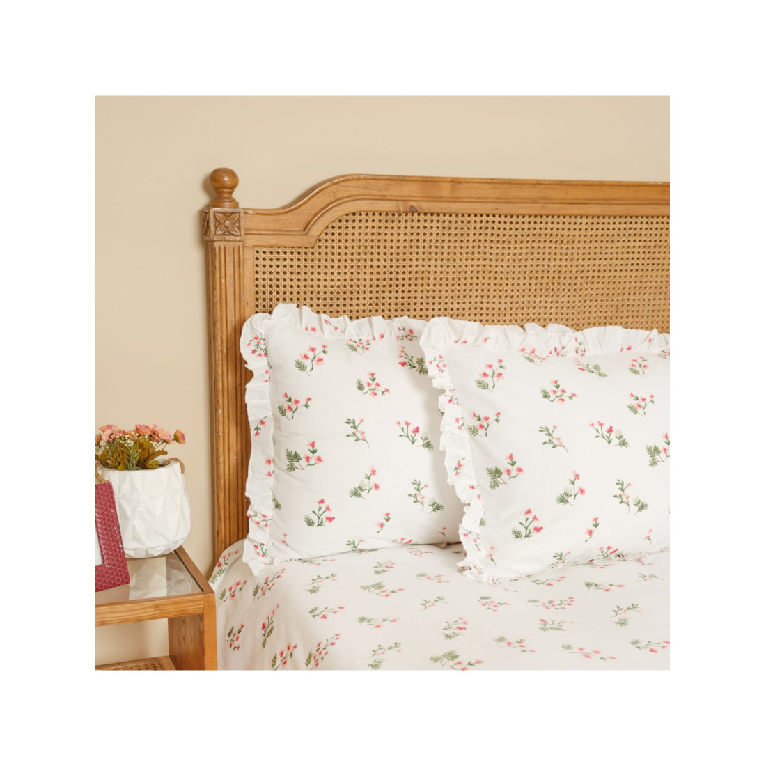 Karaca Home Silvie Kırmızı Fırfırlı Çift Kişilik Çarşaf Takımı