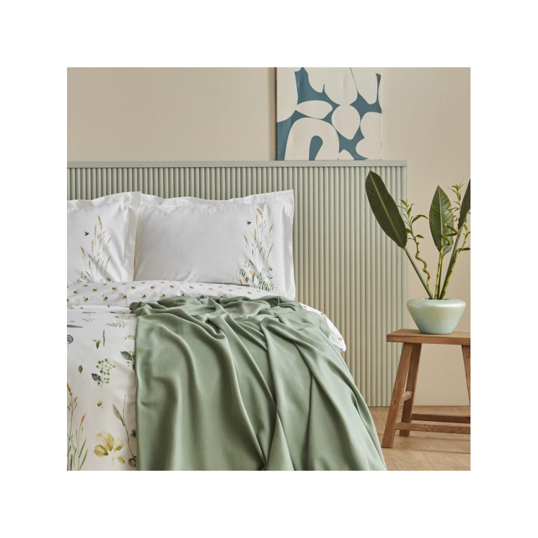 Karaca Home Herbal Pamuk Çift Kişilik Nevresim Pike Set Beyaz