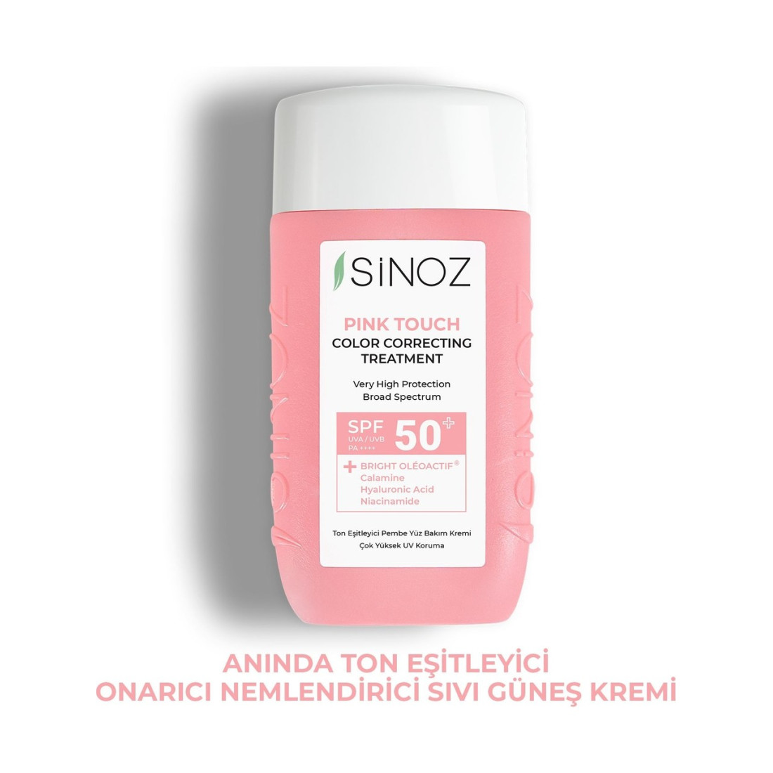 Sinoz Pink Touch Anında Ton Eşitleyici Onarıcı Nemlendirici Pembe Yüz Güneş Kremi Spf50