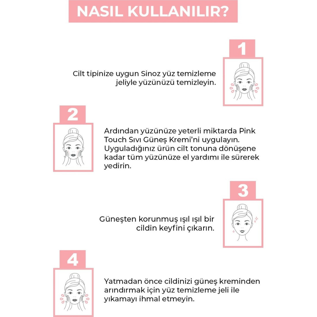 Sinoz Pink Touch Anında Ton Eşitleyici Onarıcı Nemlendirici Pembe Yüz Güneş Kremi Spf50