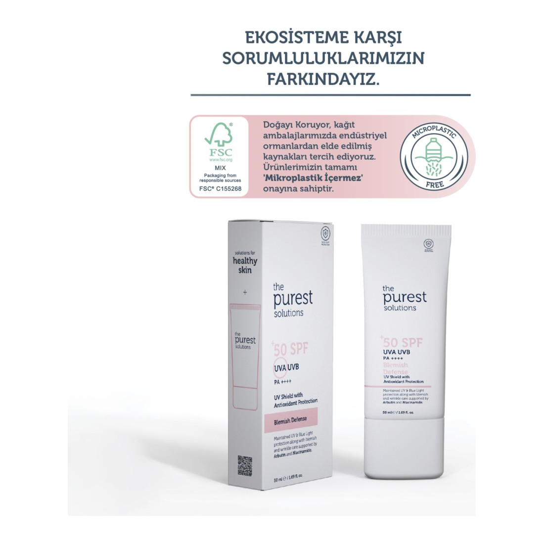 The Purest Solutions Leke Karşıtı ve Cilt Tonu Eşitleyici Renkli Güneş Koruyucu Krem Spf 50, 50 Ml
