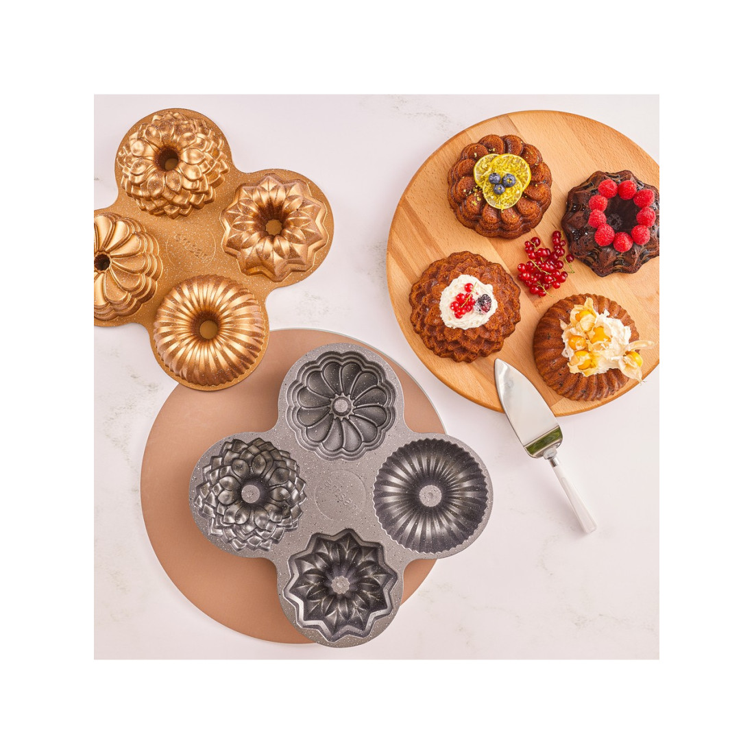 Emsan Griss Four In One 4'Lü Gri Kek Kalıbı