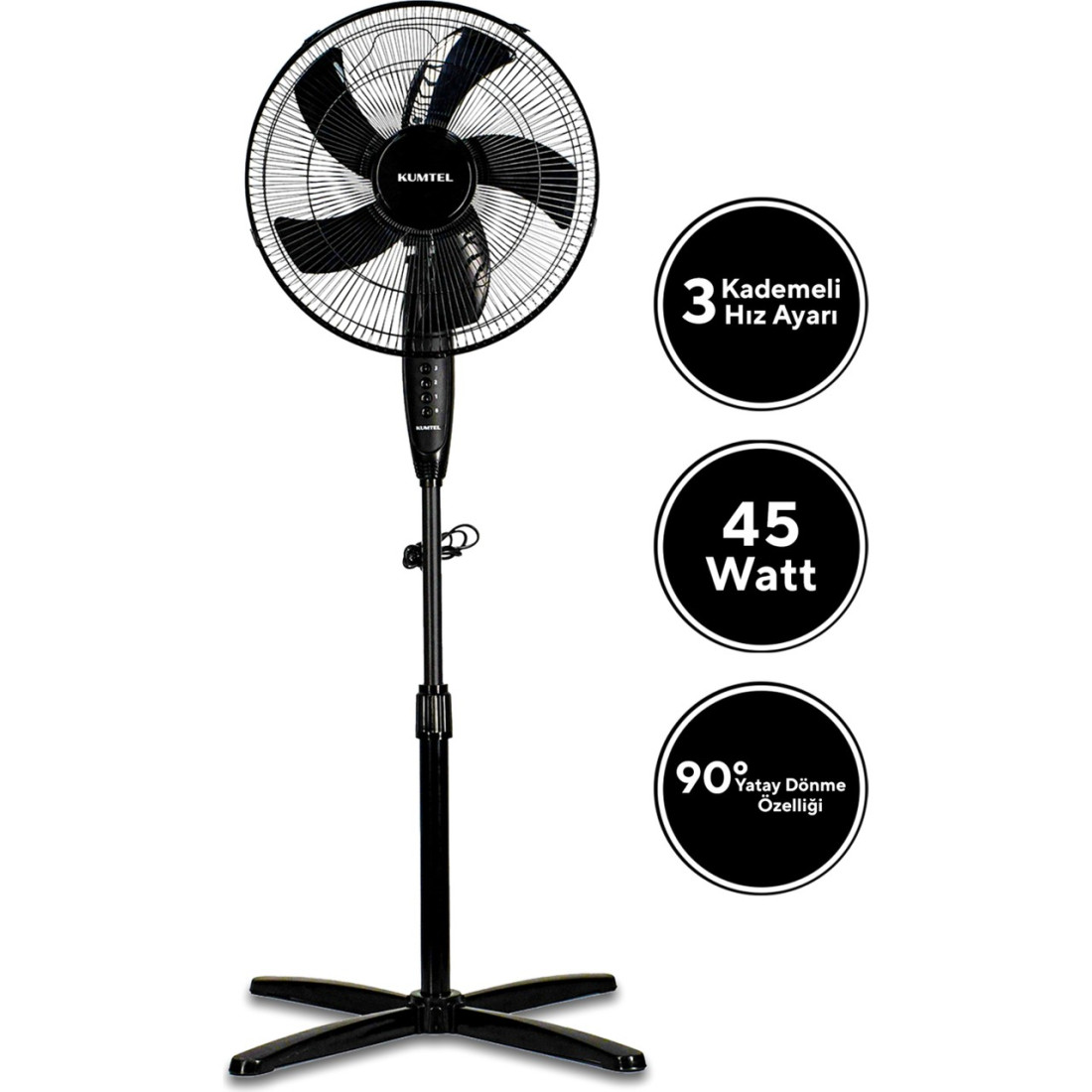 Kumtel Ktf-325 Siyah Vantilatör