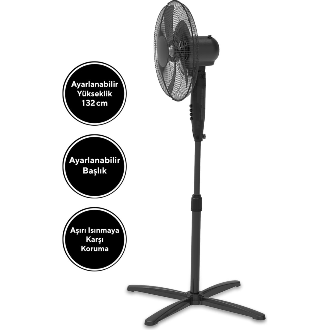 Kumtel Ktf-325 Siyah Vantilatör