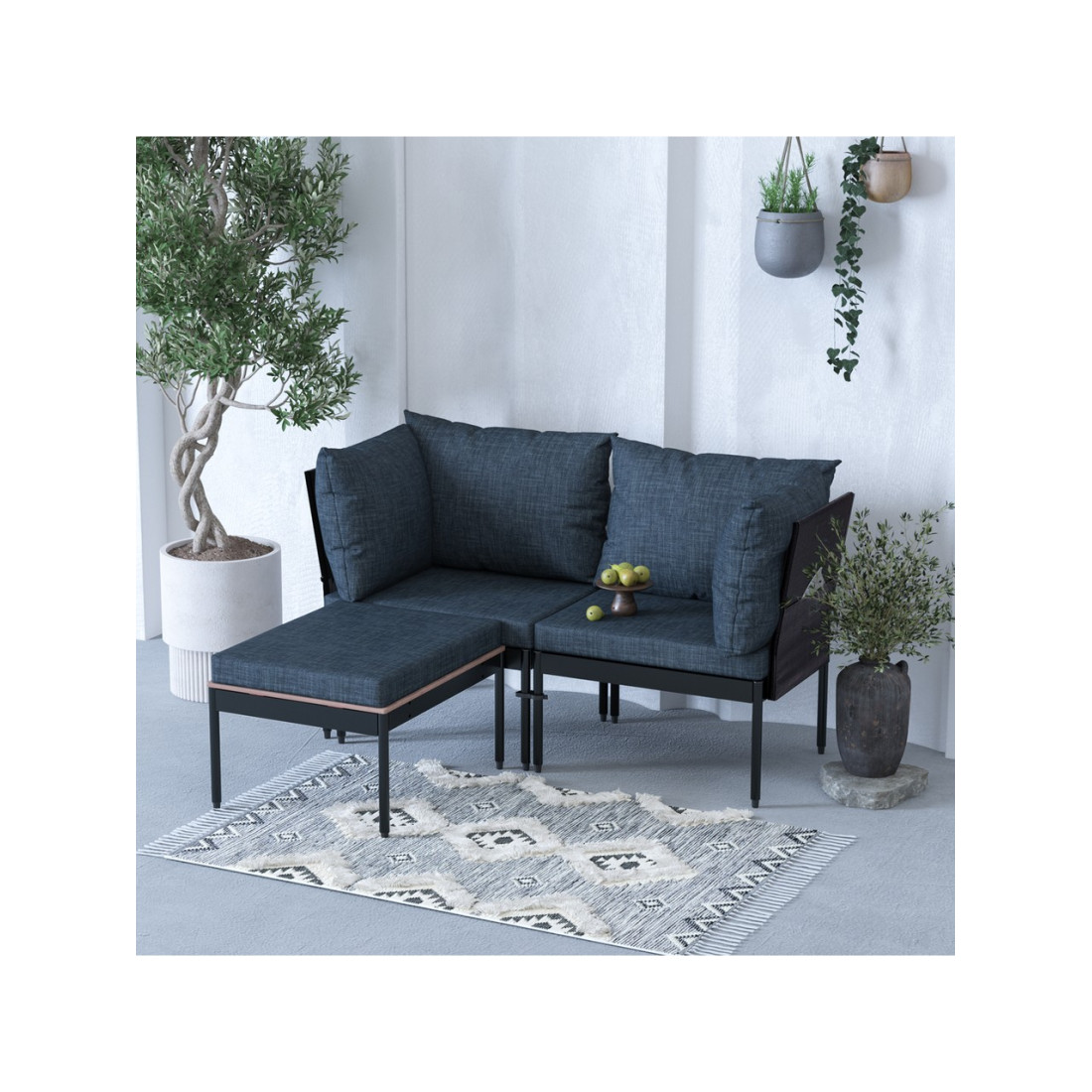 Limni Home Mini Multilounge Bahçe Balkon Mobilyasi, Şezlong