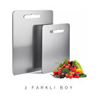 Eryahome 2'Li Paslanmaz Çelik Kesme Tahtası Seti - Antibakteriyel,Dayanıklı ve Kullanışlı (30X40Cm-24X34Cm)