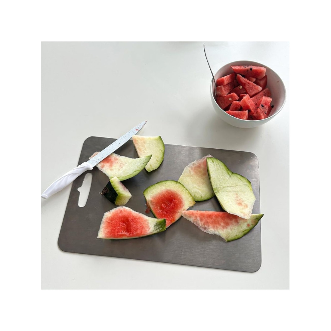 Eryahome 2'Li Paslanmaz Çelik Kesme Tahtası Seti - Antibakteriyel,Dayanıklı ve Kullanışlı (30X40Cm-24X34Cm)