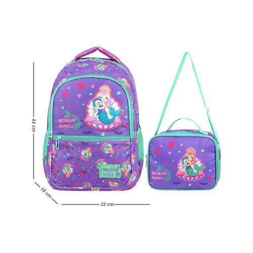 Waddell Deniz Kızı Desenli Lisanslı İlkokul Çantası Beslenme Çantalı 24204