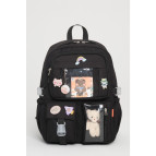 Roxbros Kawaii Kore Tarzı Aksesuarlı 3'Lü Set Çocuk İlkokul Çantası Kalemlikli Beslenme Çantalı Sırt Çantası