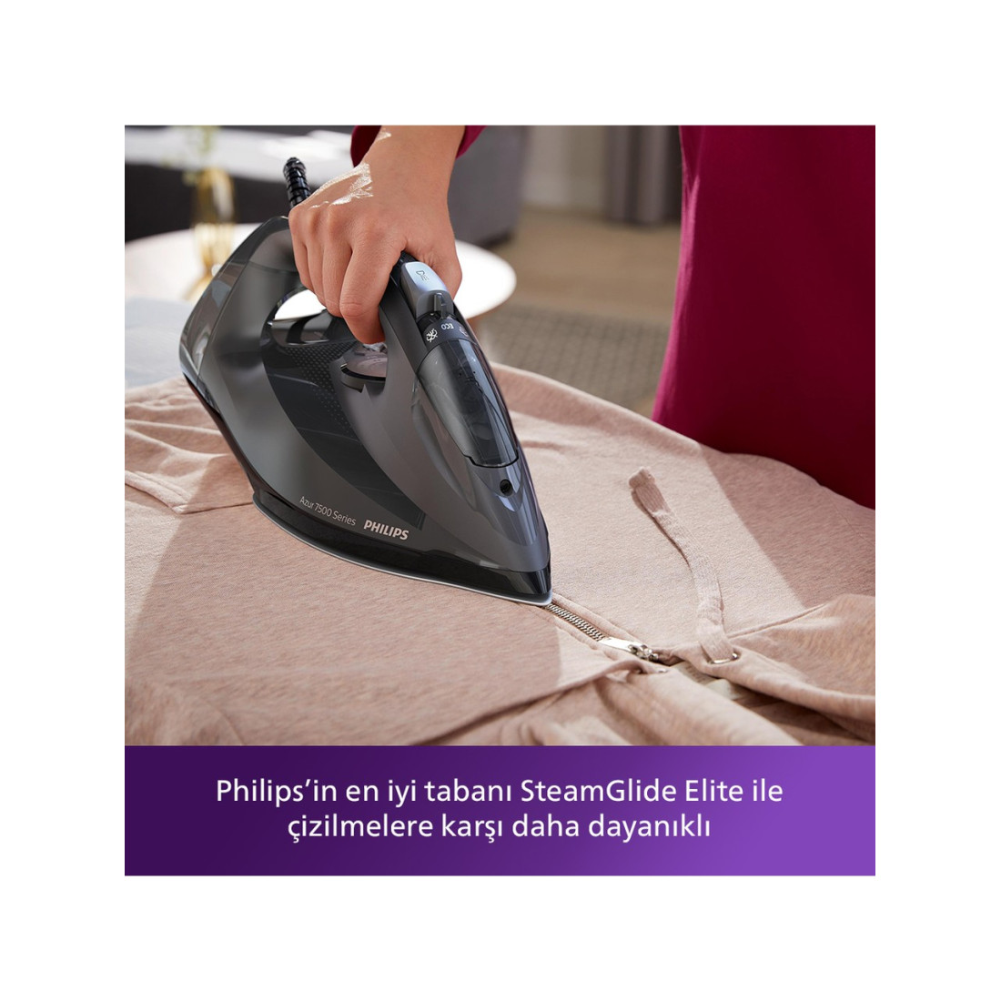 Philips Dst7511/80 7500 Serisi Azur Buharlı Ütü 3200 W, 55G/Dk Sürekli Buhar, 260 G Şok Buhar, Steamglide Elite Taban,