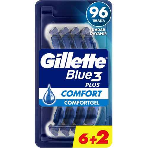 Gillette Blue3 Comfort Kullan At Tıraş Bıçağı 6+2 Adet
