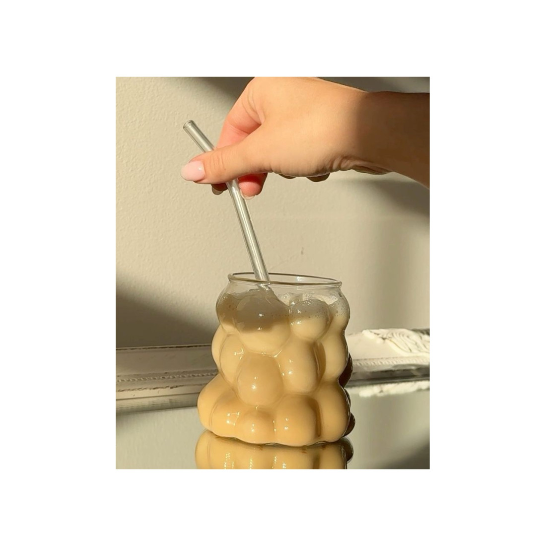 Mi̇s Ki̇tchen Boncuk Bardak 300 Ml 4'Lü - Cam Pipet Hediyeli