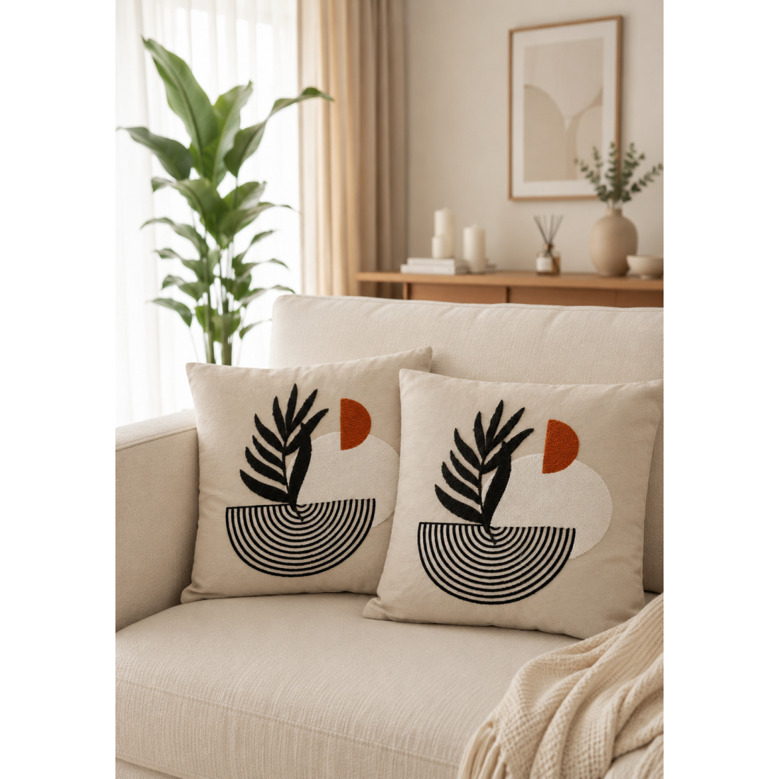 Enavm Punch Modern Bohem Yastık / Kırlent Kılıfı 43*43 cm - 2 adet