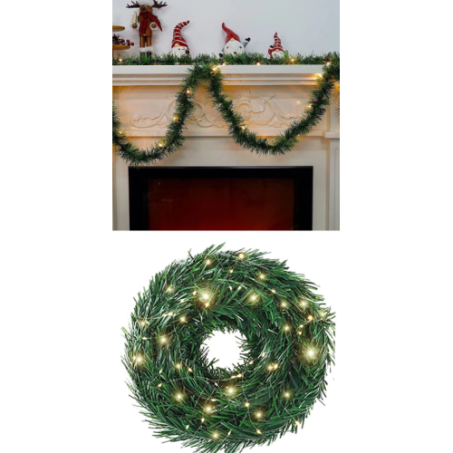 Peri Led Garland Çam Ağaçı Dalı Sarmal Tel Işıklı 5 Metre Günışığı