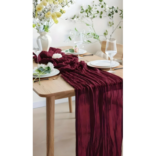 Kitchen Vogue Bohem Dekoratif Runner Masa Örtüsü (90x180) - Bordo