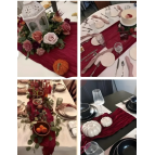 Kitchen Vogue Bohem Dekoratif Runner Masa Örtüsü (90x180) - Bordo