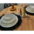 MLC Kamiz Fırfırlı Siyah Amerikan Servisi Yuvarlak 6'lı 40x40