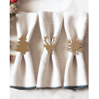 FH finehome Dolly Yılbaşı 6'lı Gold Peçete Yüzüğü Seti