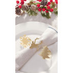 FH finehome Dolly Yılbaşı 6'lı Gold Peçete Yüzüğü Seti