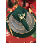 Ayd Home Yılbaşı Peçete Yüzüğü 6 Lı Gold Geyik Pleksi Yeniyıl Sunum Sofra Dekor Masa Peçetelik Halka