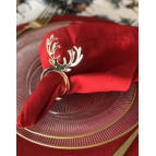 Ayd Home Yılbaşı Peçete Yüzüğü 6 Lı Gold Geyik Pleksi Yeniyıl Sunum Sofra Dekor Masa Peçetelik Halka