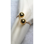 Emtory Home 12 Adet Gold Bead Metal Halkalı Peçete Yüzüğü - Napkin Ring