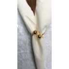 Emtory Home 12 Adet Gold Bead Metal Halkalı Peçete Yüzüğü - Napkin Ring