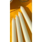 SANAT SEPET İŞLERİ Premium Seri Kokulu Beyaz Konik Şamdan Mum - 4'lü Set