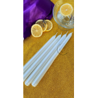 SANAT SEPET İŞLERİ Premium Seri Kokulu Beyaz Rengi Sedefli Konik Şamdan Mum - 4'lü Set