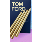 SANAT SEPET İŞLERİ Premium Seri Kokulu Gold Rengi Sedefli Konik Şamdan Mum - 4'lü Set