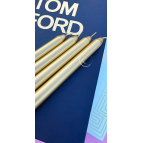 SANAT SEPET İŞLERİ Premium Seri Kokulu Gold Rengi Sedefli Konik Şamdan Mum - 4'lü Set