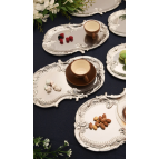 Silen Kahve Sunum Tepsisi Gümüş - Paslanmaz Bulut Model 6 Lı Set