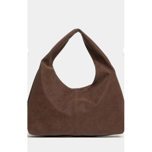 Madamra Kahverengi Süet Kadın Shopper Omuz Çantası – Yumuşak Form Vintage Model