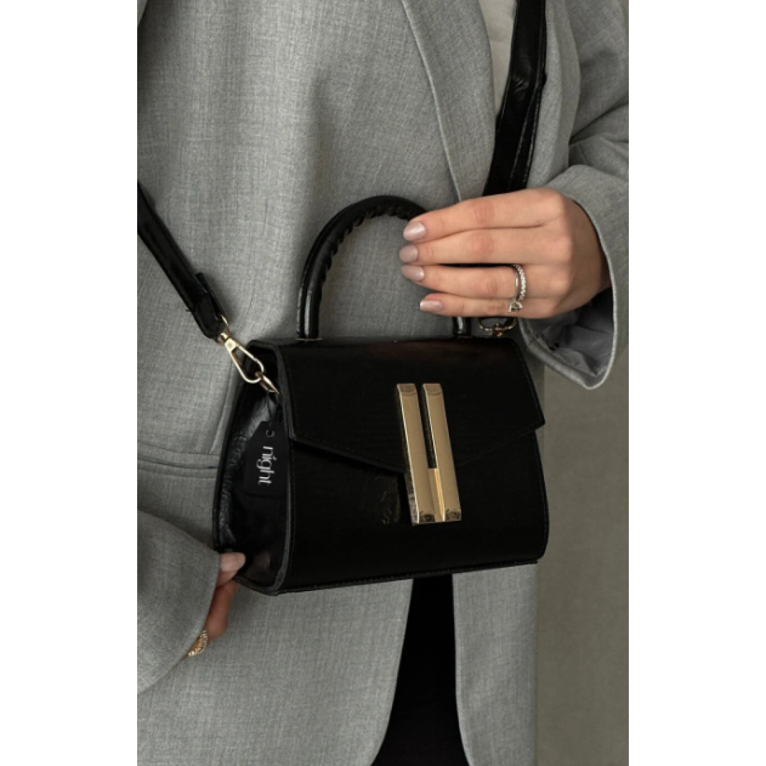 Night Montanna Model Siyah Kadın El Ve Omuz Çantası