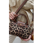 Housebags Leopar Desenli PU Deri Kadın Çapraz Askılı Çanta