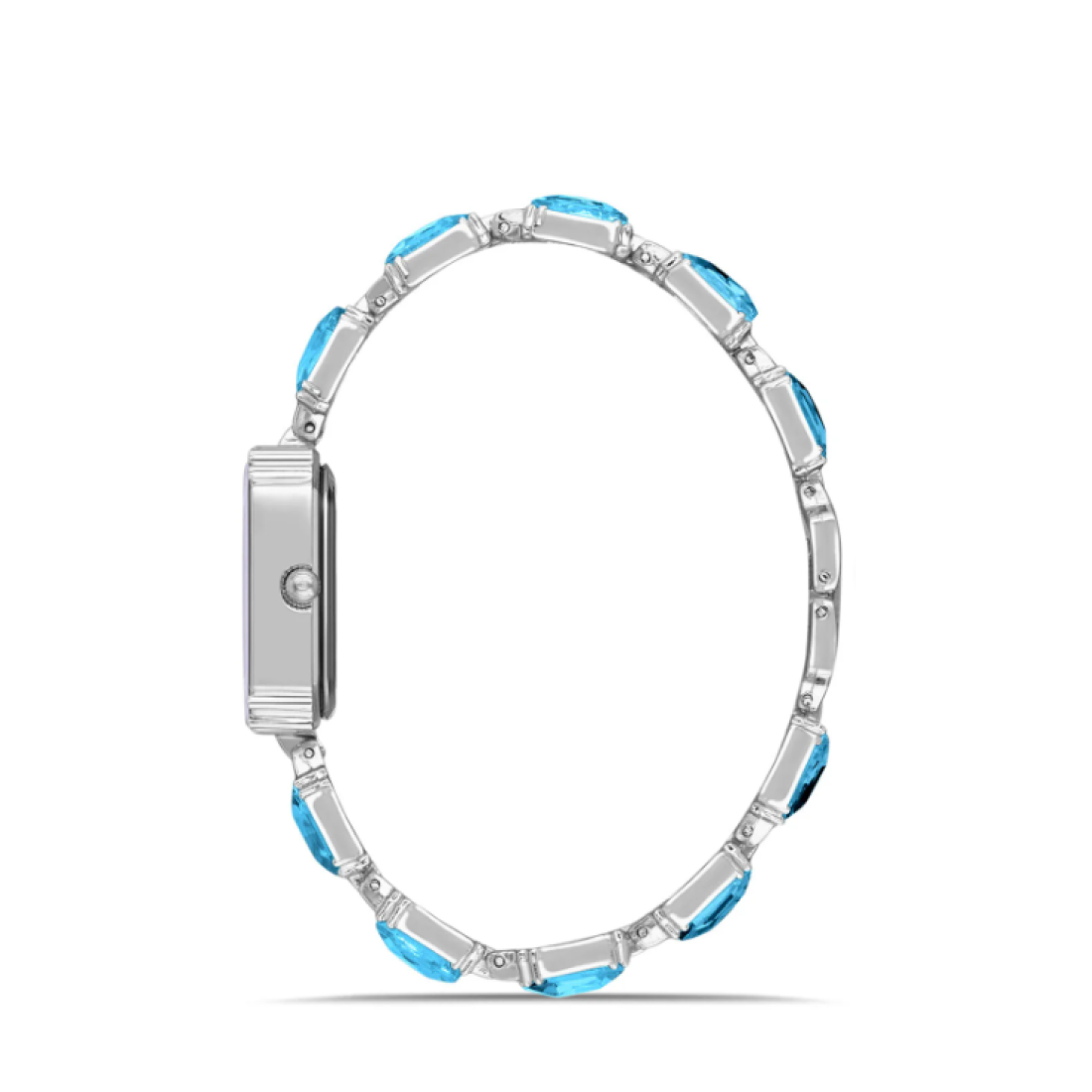 polo air Lüx Taşlı Kadın Kol Saati Gümüş Mavi Renk PL-1512B5x