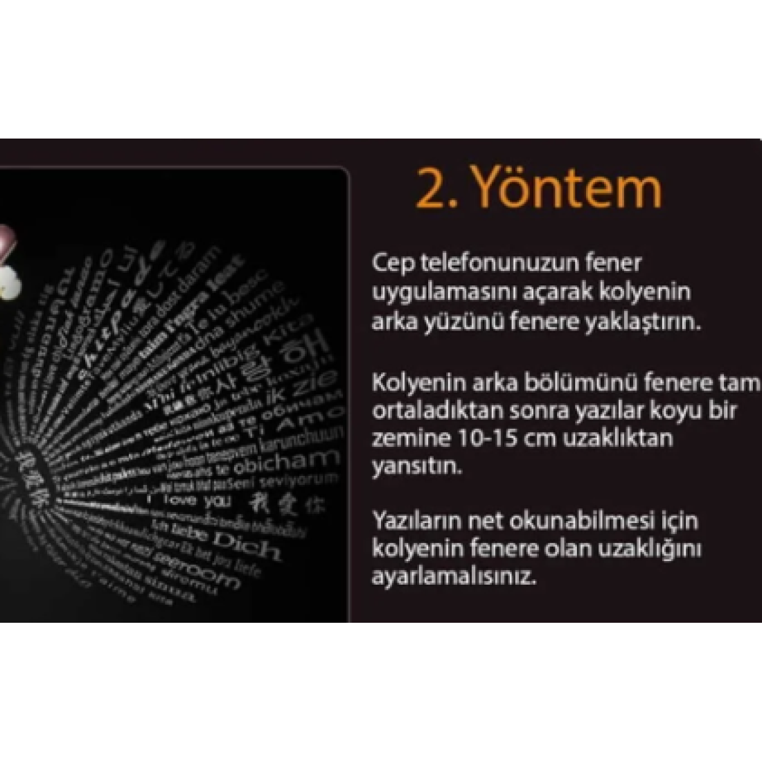 LOTUS JW Işıklı Kolye Kutulu 100 Dilde Seni Seviyorum Yazan Gümüş Aşk Kolyesi | 925 Ayar Gümüş Kolye