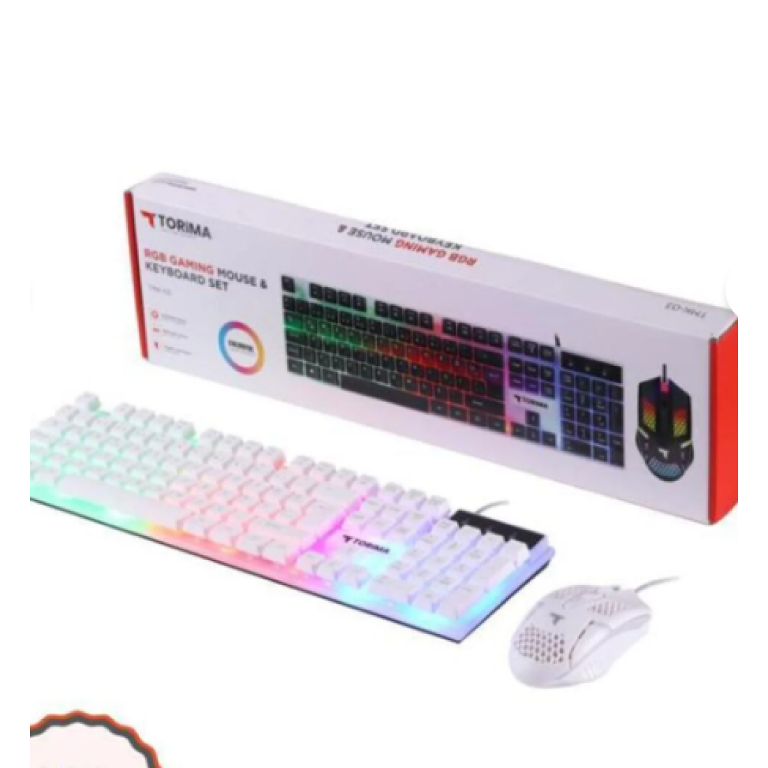 Torima Oyuncu Rgb Işıklı Kablolu Q Klavye Ve Mouse Seti TMK-03 Beyaz