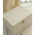 Home Luxe Takı Mücevher Kutusu-organizer-büyük 3 Katlı-kilitli Anahtarlı-modern Suni Deri