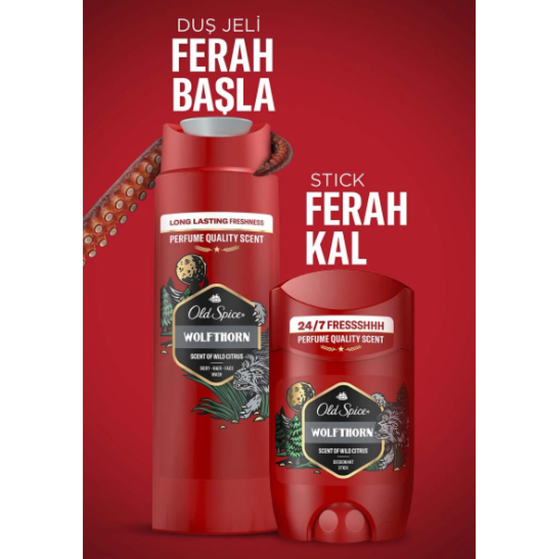 Old Spice Gamer Hediye Seti: Wolfthorn Deodorant Stick 50 ml + Duş Jeli 250ml