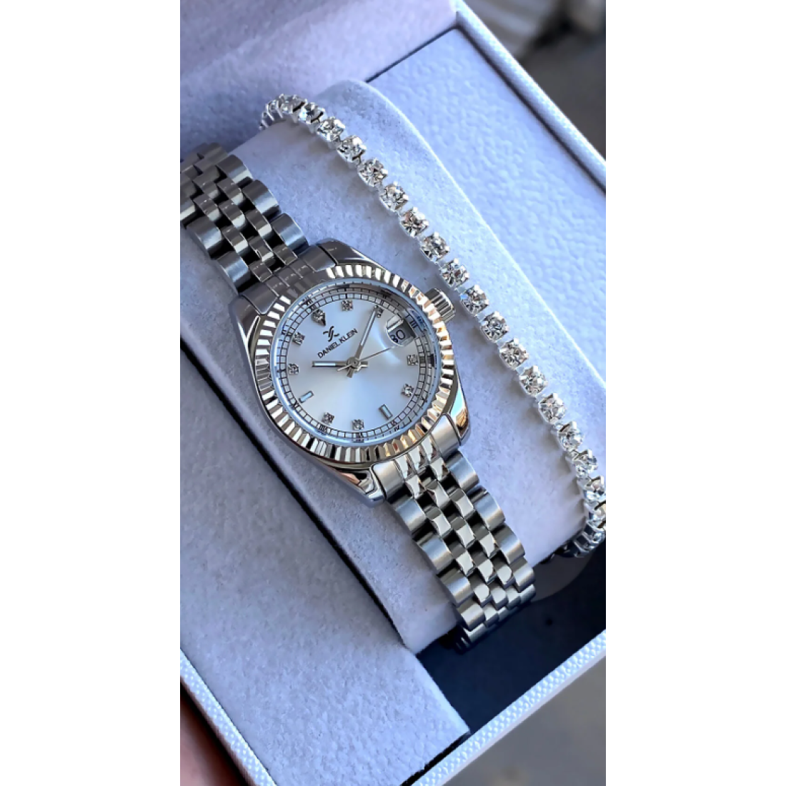 Daniel Klein %100 Orijinal Gümüş Renk Çelik Kadın Kol Saati Bileklik Hediyeli