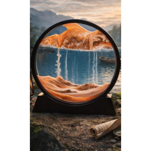 Turuncu Yuvarlak Kum Saati 7 Inç Kum Sanatı Hediyelik Sevgiliye Özel Gün Hediye