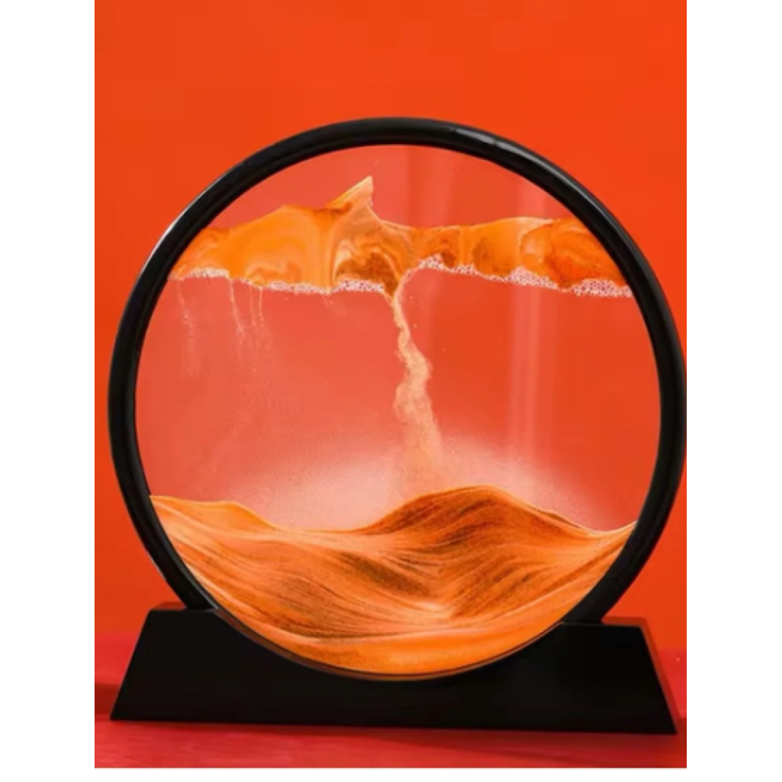 Turuncu Yuvarlak Kum Saati 7 Inç Kum Sanatı Hediyelik Sevgiliye Özel Gün Hediye