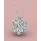 Lucente Jewellery Işıklı Hediye Kutulu Beyaz Lotus Çiçeği 925 Ayar Gümüş Kaplama Sevgililer Günü Şık Kadın Kolye
