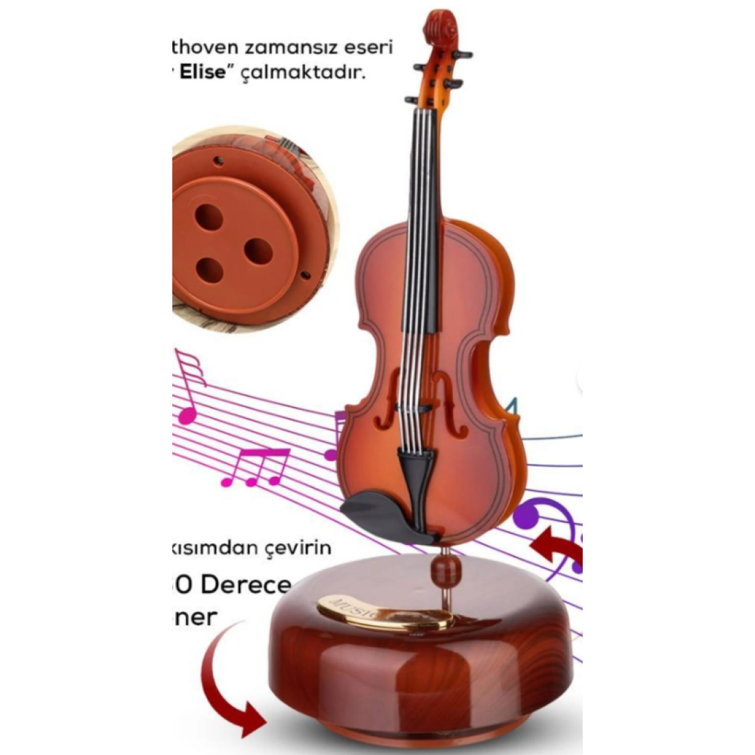 MUJGAN Hareketli Keman Müzik Kutusu