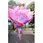 exzone Led Işıklı Pembe Kelebek Buketi Love Ambalajlı, Dekoratif Konsept Hediye Anneye, Sevgiliye,arkadaşa