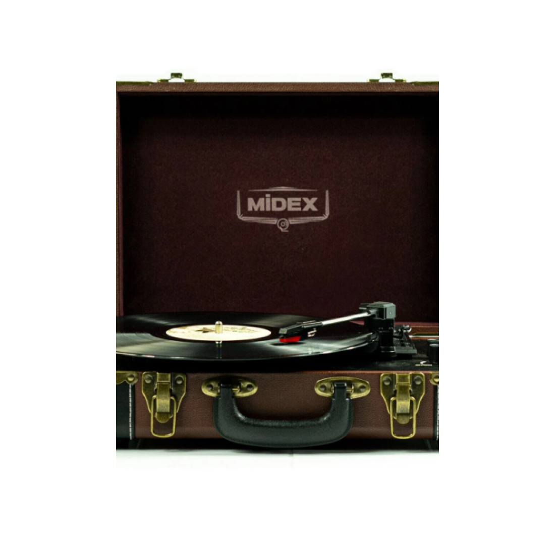 Midex Mtx101BN Nostaljik Retro Pikap Plak Çalar (Şarjlı Bluetooth Aux Hoparlörlü 3 Devir) İğne Dahil