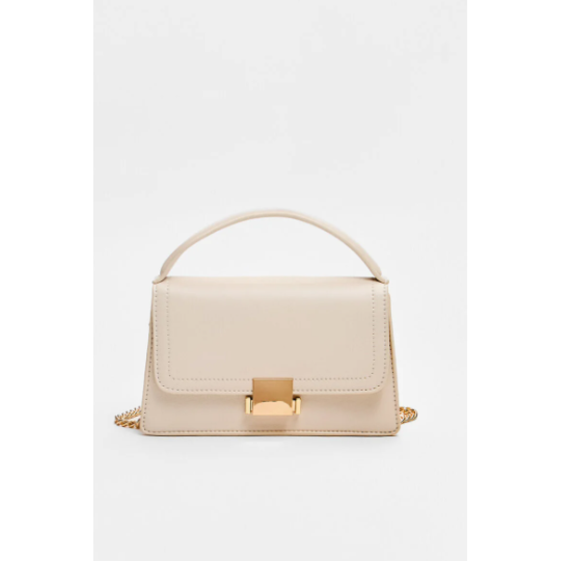 Stradivarius Çift tutma saplı çapraz askılı çanta Ekru