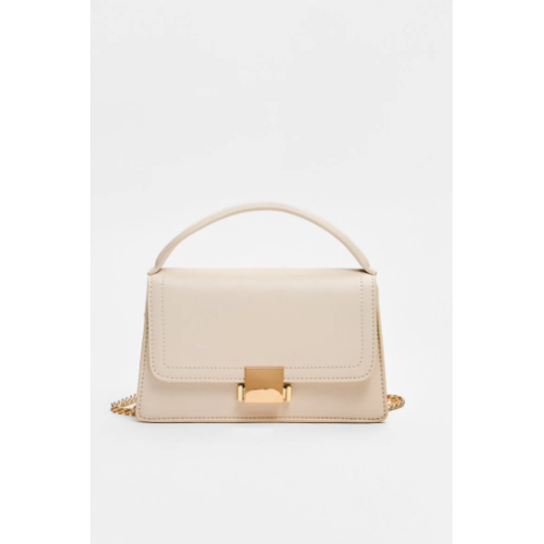 Stradivarius Çift tutma saplı çapraz askılı çanta Ekru