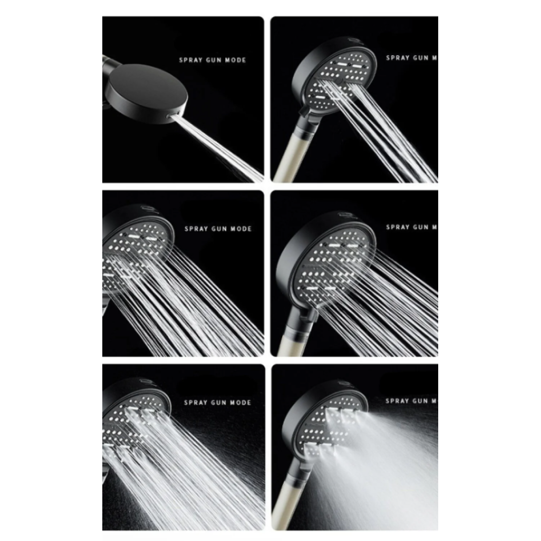 KUSTAR PureFlow Filtreli Duş Başlığı | 6 Adet Yedek Filtre | Kireç Önleyici | Su Arıtıcı | 6 Fonksiyonlu